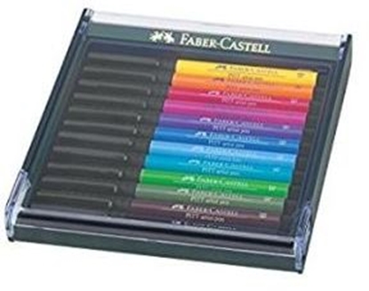 Picture of Faber-Castell Pitt Artist Pen Brush Zestaw 12 Sztuk Kolory Podstawowe Faber-Castell (267421 FC)