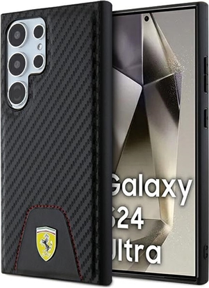 Attēls no Ferrari Ferrari Carbon Stitched Bottom - Etui Samsung Galaxy S24 Ultra (czarny)