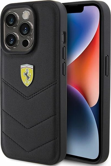 Picture of Ferrari Ferrari FEHCP15LRDUK iPhone 15 Pro 6.1" czarny/black hardcase Quilted Metal Logo