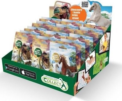 Изображение Figurka Collecta COLLECTA AR MIX DINOZAURÓW I KONI W SASZETKACH DISPLAY.