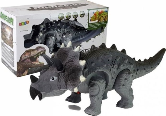 Изображение Figurka LeanToys Dinozaur na Baterie Triceratops Szary  (7188)