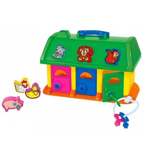 Picture of Figūru šķirotājs (sorteris) Dzīvnieku mājiņa (sietiņā) (280х153х185mm) 1+ PL9166