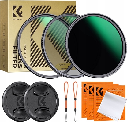 Picture of Filtr Kf Zestaw Filtrów Nano-d 3w1 Uv Cpl Nd1000 K&f 62mm 62 + 2x Dekielek 2x Etui / Sku.2271v1