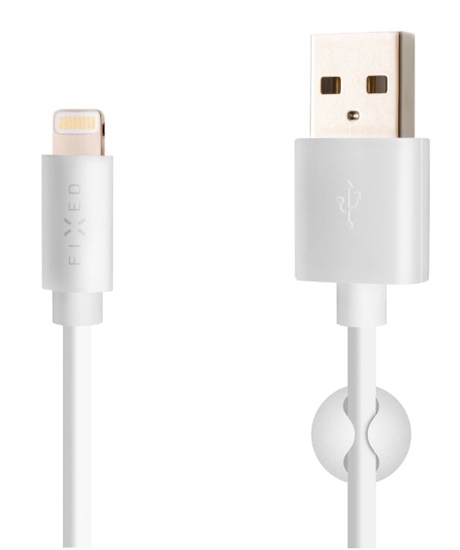 Picture of Fixed | Data And Charging Cable With USB/lightning Connectors | White