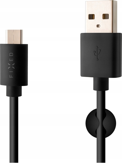Picture of Fixed | Data And Charging Cable With USB/USB-C Connectors | Black