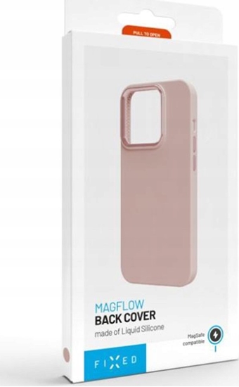 Picture of Fixed | MagFlow | Back cover | Apple | iPhone 15 | Liquid silicon | Pink