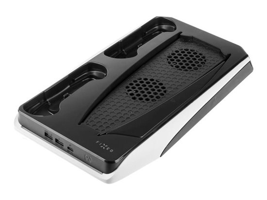 Picture of Fixed Multifunctional Station for PlayStation 5 with Cooling and Charging for two DualSense Controllers | FIXPS5-MCS-BW