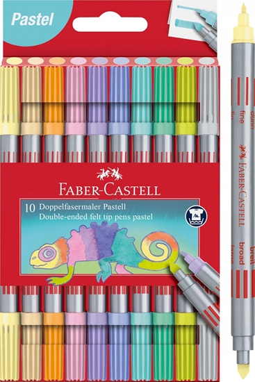 Изображение Flamastry dwustronne pastel 10 kol. FABER CASTELL