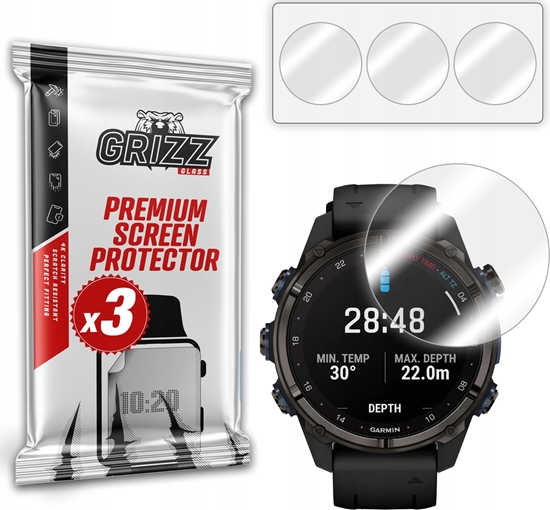 Изображение Folia hydroelowa GrizzGlass Hydrofilm do Garmin Descent Mk3i 51mm
