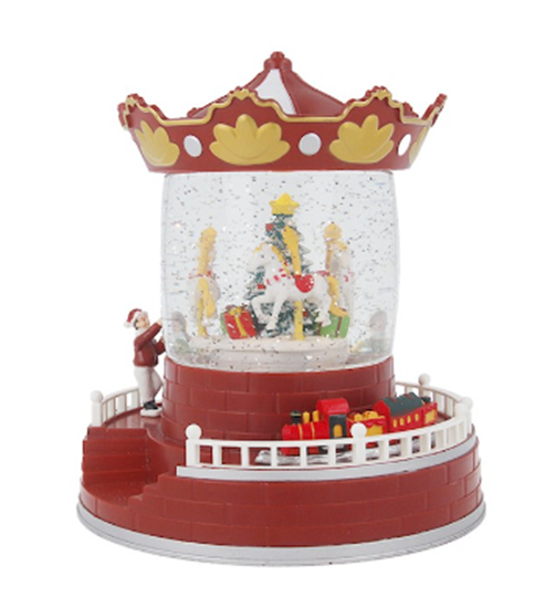 Picture of Forever Light Lantern Christmas Snow Globe CAROUSEL