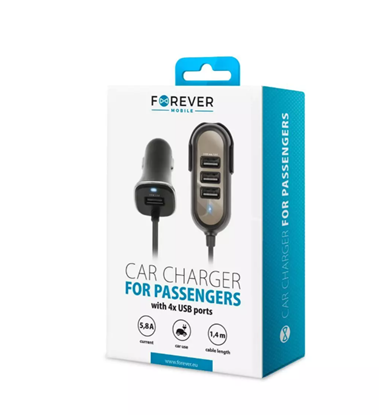 Attēls no Forever PC-01 Car charger 4x USB / 5.8 A