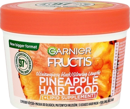 Изображение Fructis Hair Food Maska olniewajcy blask do wosów dugich i matowych - Pineapple 400ml