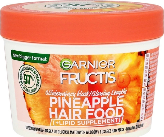 Picture of Fructis Hair Food Maska olniewajcy blask do wosów dugich i matowych - Pineapple 400ml