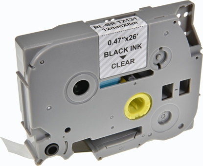 Picture of G&G G&G kompatybilny tama do drukarek etykiet, dla Brother, TZE-131, czarny druk/przezroczysty podkad, laminowane, 8m, 12mm