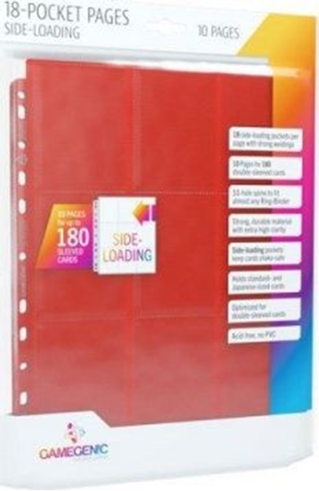 Picture of Gamegenic Gamegenic: 18-Pocket Pages Sideloading - Red (10 szt)