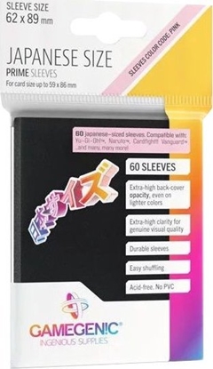 Attēls no Gamegenic Gamegenic: Japanese Size Prime Sleeves (62x89 mm) 60 sztuk, Black