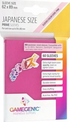 Attēls no Gamegenic Gamegenic: Japanese Size Prime Sleeves (62x89 mm) 60 sztuk, Pink