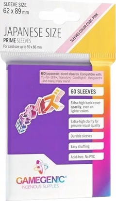 Attēls no Gamegenic Gamegenic: Japanese Size Prime Sleeves (62x89 mm) 60 sztuk, Purple