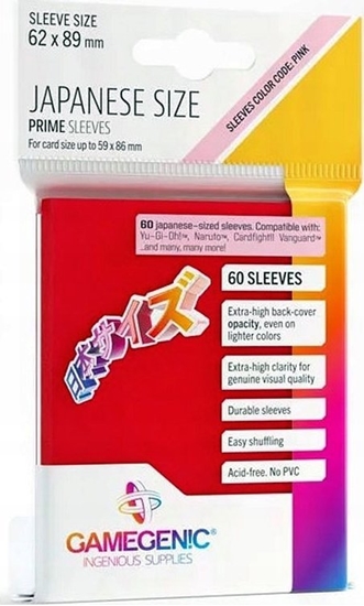 Picture of Gamegenic Gamegenic: Japanese Size Prime Sleeves (62x89 mm) 60 sztuk, Red