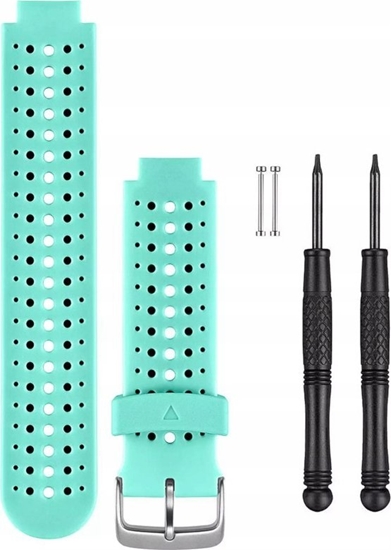 Изображение Garmin Pasek gumowy na nadgarstek - seria Forerunner 23x, 630, 735 (turkusowy / czarny) (010-11251-85)