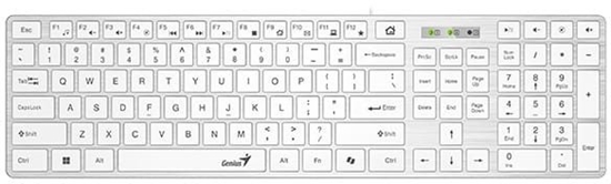 Изображение Genius SlimStar 126 COPILOT, klawiatura CZ/SK, klasyczna, przewodowa (USB), bia�a