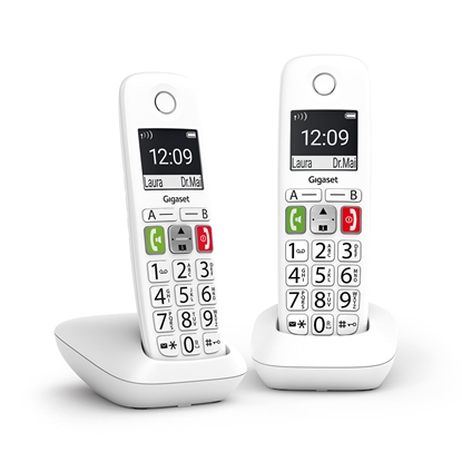 Attēls no GIGASET WIRELESS PHONE E290 DUO WHITE (L36852-H2901-D202)