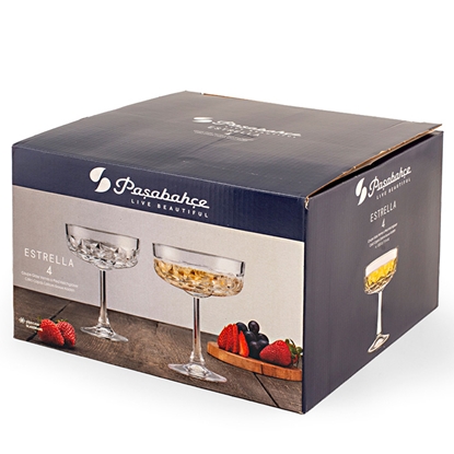 Attēls no Glāzes šampanieša Pasabahce Estrella 250ml 4gab.