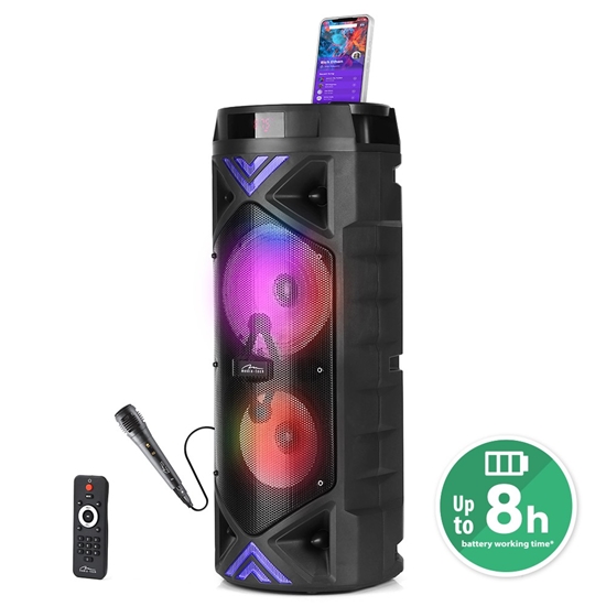 Picture of Głośnik FUNBOX KEG PRO MT3182 Karaoke/Bluetooth 5.0+EDR/FM/MP3?MicroSD/USB/Equalizer/AUX/Jack 6.3/Pilot/LED/RMS 50W/PMPO 1400W