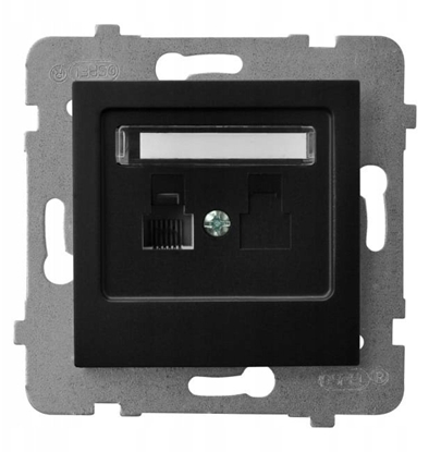 Picture of Gniazdo komputerowe Ospel As GPK-1G/K/m/33 pojedyncze, kat. 5e MMC czarny metalik