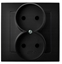 Picture of Gniazdo podwójne Ospel As GP-2G/33 kompletne z ramk czarny metalik