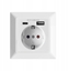 Attēls no Gniazdo pojedyncze 2P+Z (Schuko), USB-A + USB-C, wyjcie 5VDC, max 2,8A
