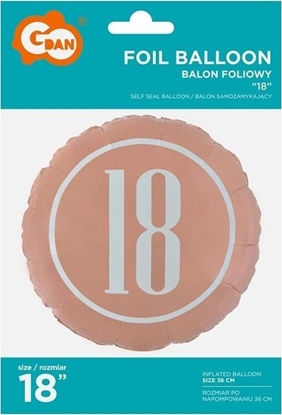 Attēls no GoDan Balon foliowy 18-stka róowo zoty