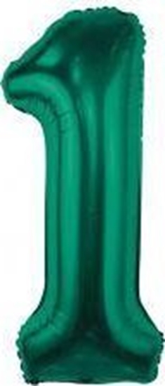Изображение GoDan Balon foliowy B&C cyfra 1 ziele butelkowa 85 cm