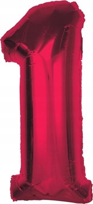 Изображение GoDan Balon foliowy cyfra 1 czerwona Smart 92cm