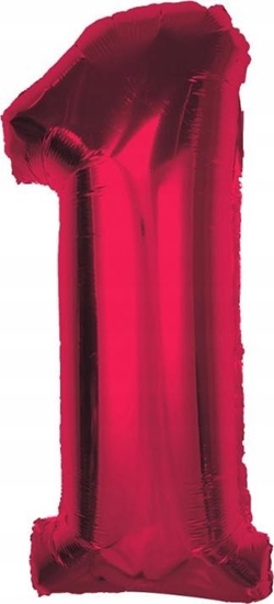 Изображение GoDan Balon foliowy cyfra 1 czerwona Smart 92cm