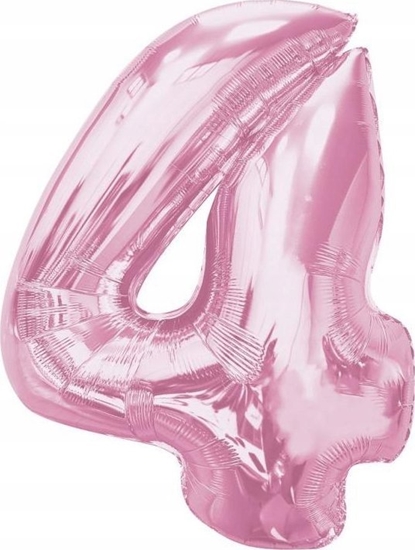 Изображение GoDan Balon foliowy cyfra 4 jasnoróowa Smart 92cm