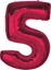 Picture of GoDan Balon foliowy cyfra 5 czerwona Smart 92cm