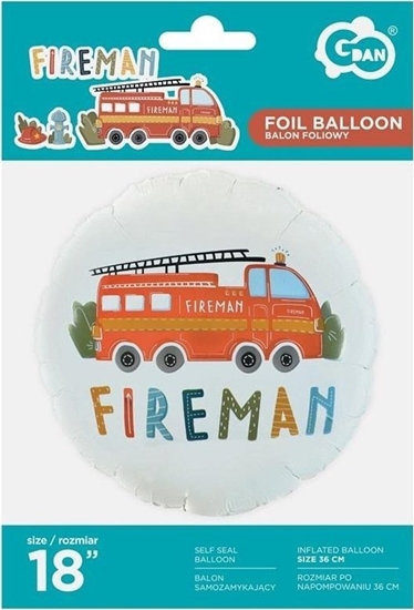 Изображение GoDan Balon foliowy Fireman okrgy