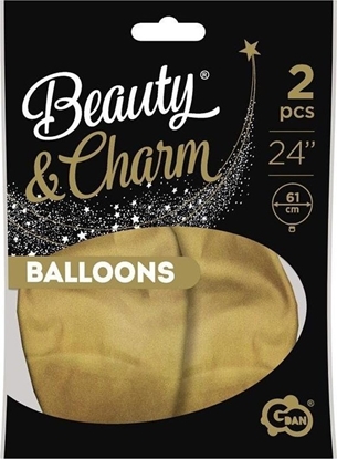 Изображение GoDan Balony Beauty&Charm platynowe j.zote 61cm 2szt