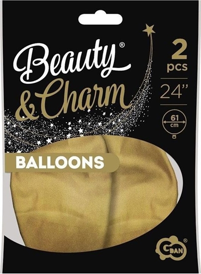 Изображение GoDan Balony Beauty&Charm platynowe j.zote 61cm 2szt