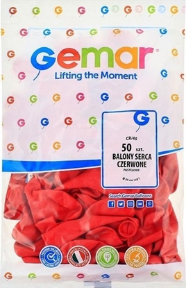 Attēls no GoDan Balony CR17 pastel serca due - czerwone 45/ 50 szt. CR17/45