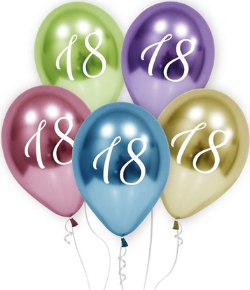 Изображение GoDan Balony lateksowe na osiemnastk 18 urodziny 5 szt