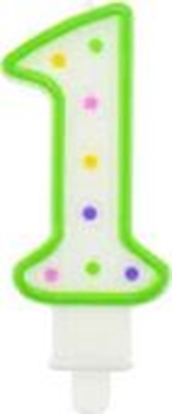 Attēls no GoDan wieczka urodzinowa cyferka 1 z kropeczkami