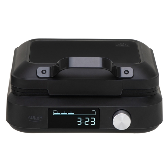 Изображение Adler Waffle Maker with LED Display | AD 3087 | 2200 W | Number of pastry 2 | Belgium | Black