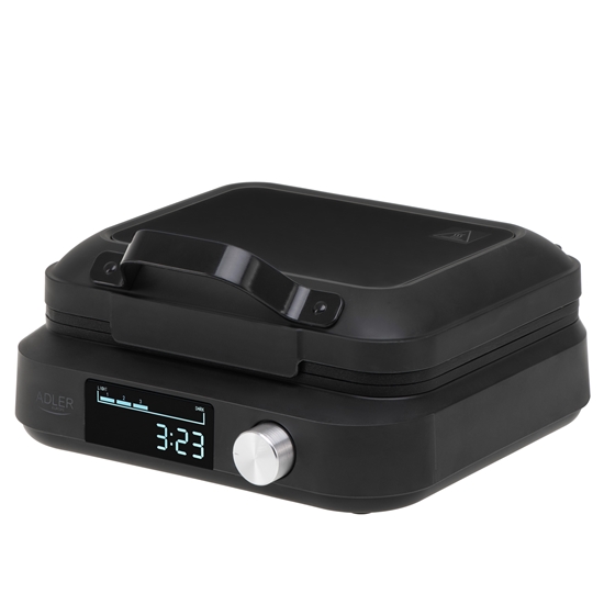 Изображение Adler Waffle Maker with LED Display | AD 3087 | 2200 W | Number of pastry 2 | Belgium | Black