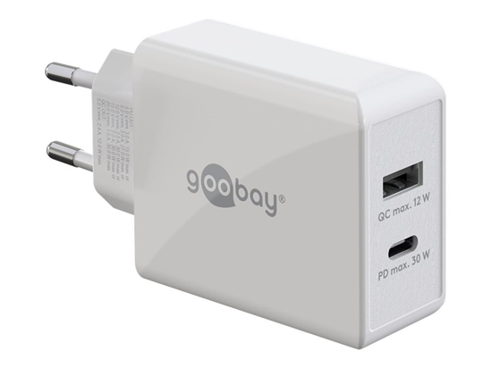 Picture of Goobay 61674 Dual USB-C PD Fast Charger (30 W), White