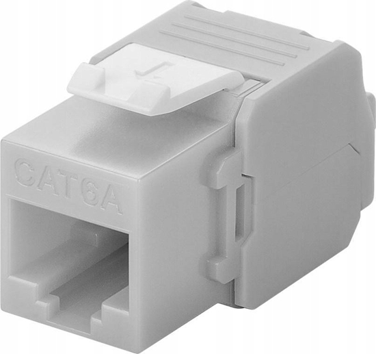 Изображение Goobay CAT 6A gniazdo Keystone RJ45, UTP, 500 MHz - Wersja kolorystyczna Jasnoszary