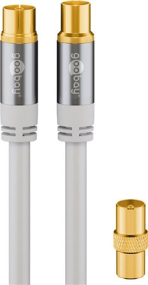 Изображение Goobay goobay TV antenna cable 135dB white 1m -4x shielded