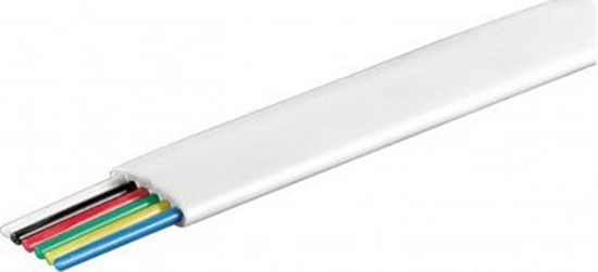 Изображение Goobay Kabel telefoniczny paski rolka 6-przewodowy, 100 m rola, AWG 28, CCA (aluminium powlekane miedzi)