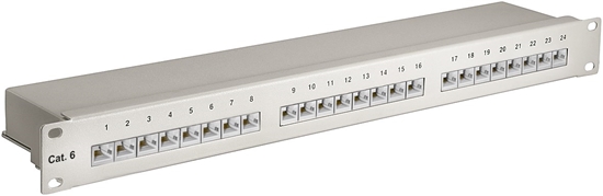Picture of Goobay Patch panel 19" CAT6A 24 Port, biay (90855)